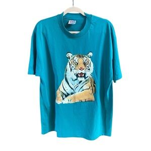 Vintage 90s Puffy Print Tiger Chillin Shirt